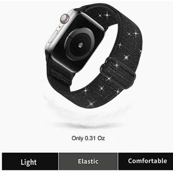 NWT SET OF 6 METALLIC Apple Watch Adjustable Elastics Replacement Wristbands - Picture 4 of 4